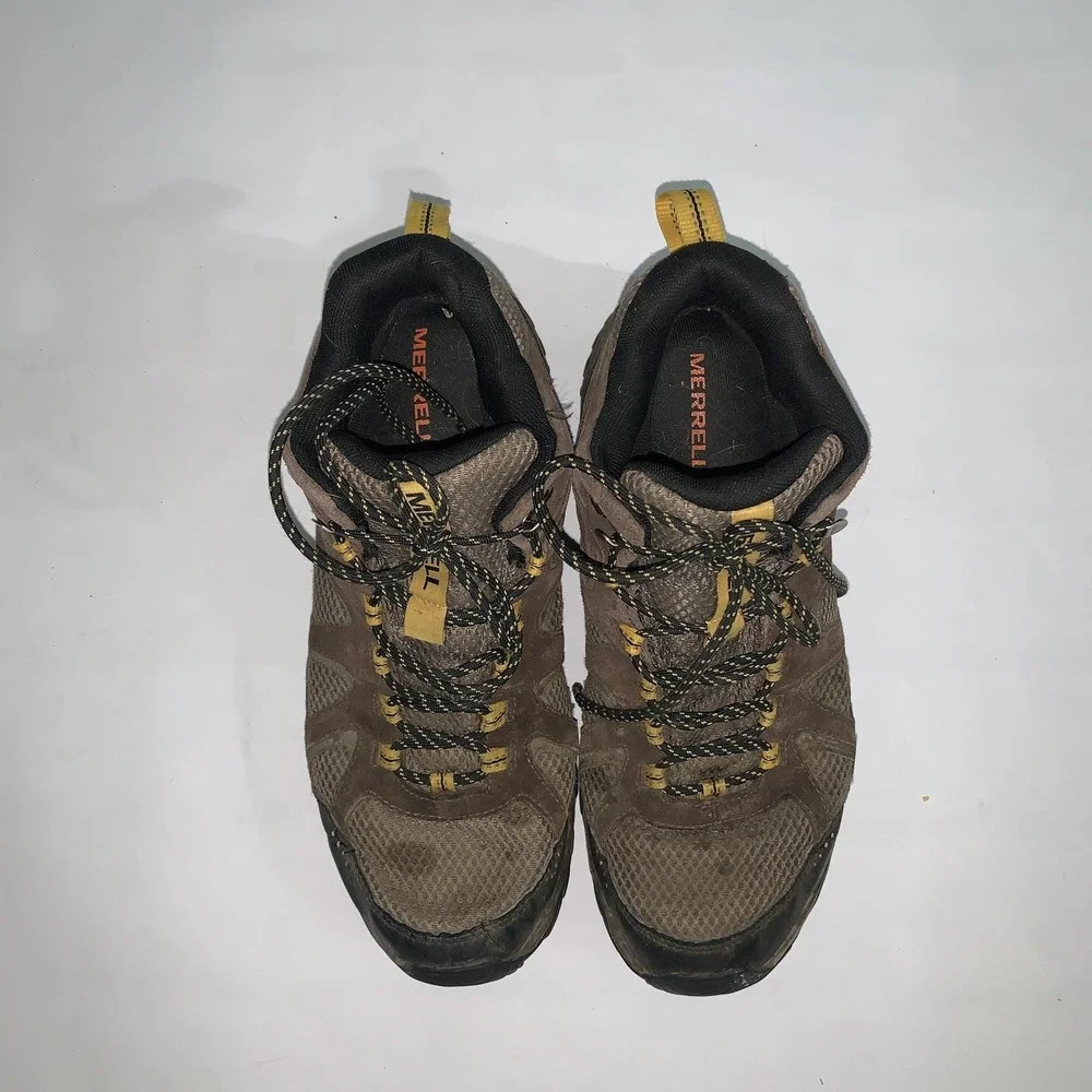 Merrell Oakbrook Mid Boots Mens 10 Brown Suede Waterproof Hiking Trail J036401